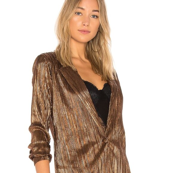 REVOLVE X HOUSE OF HARLOW LEE BRONZE BLAZER JACKET M - Picture 3 of 7